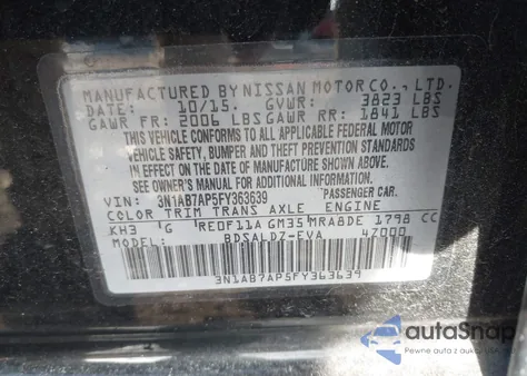 2015 Nissan Sentra Sv из США, поврежденный, VIN 3N1AB7AP5FY363639